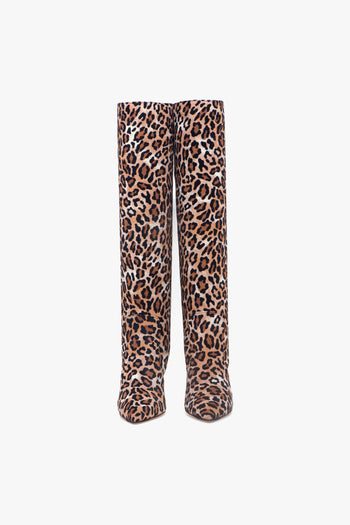 Stivale a tubo in camoscio maculato con tacco 90 mm - 5