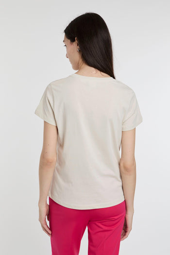 T-shirt in jersey di cotone con logo ricamato - 5