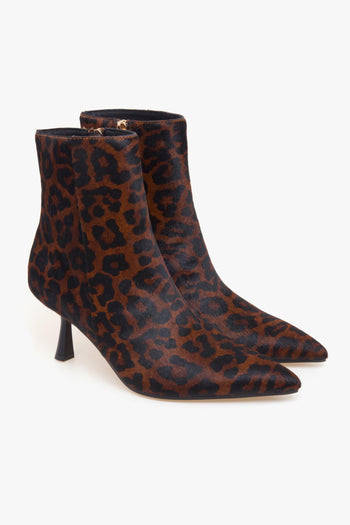 Tronchetto in cavallino maculato con tacco 70 mm - 2