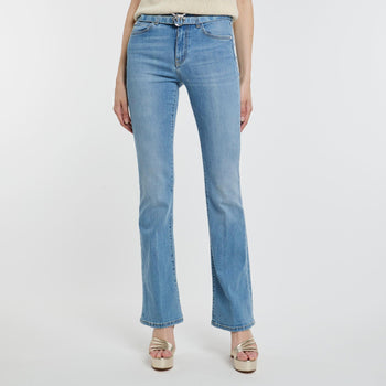 Jeans a zampa in denim stretch - 7