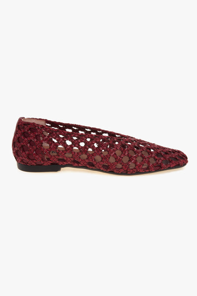 Ballerina in pelle intrecciata BORDEAUX