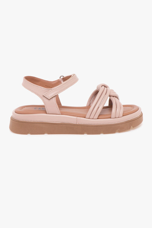 Sandalo in pelle con fascia mignon annodati