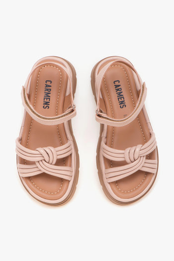 Sandalo in pelle con fascia mignon annodati - 5