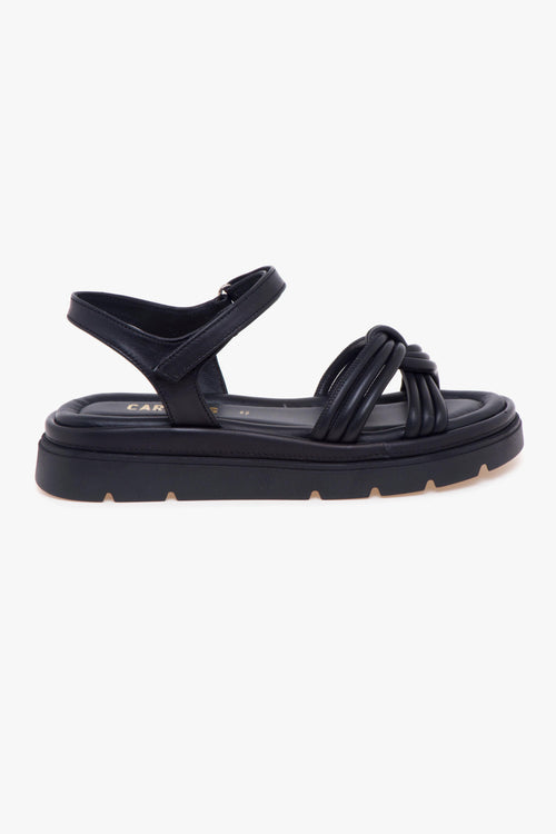 Sandalo in pelle con fascia mignon annodati