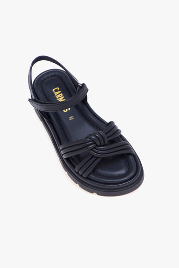 Sandalo in pelle con fascia mignon annodati - 4