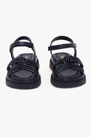 Sandalo in pelle con fascia mignon annodati - 5