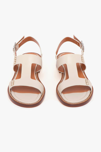 Sandalo in pelle con t-bar e fondo cuoio - 5