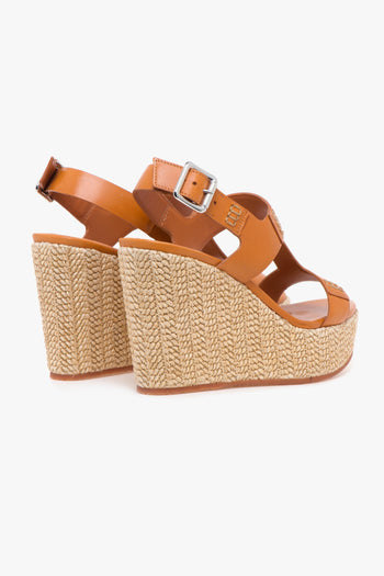 Sandalo in pelle con t-bar e zeppa in corda 105 mm - 3