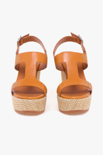 Sandalo in pelle con t-bar e zeppa in corda 105 mm - 5