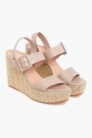 Sandalo in nappa con zeppa in corda 105 mm - 2