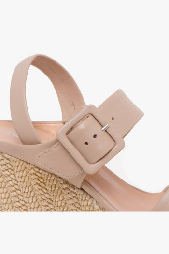 Sandalo in nappa con zeppa in corda 105 mm - 4