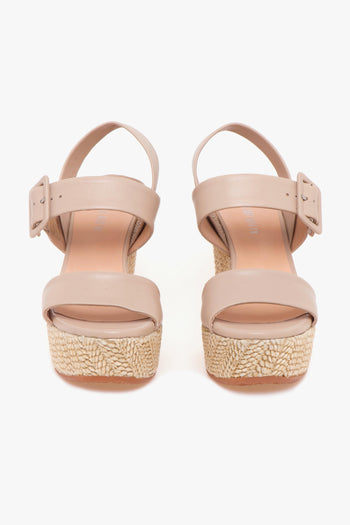 Sandalo in nappa con zeppa in corda 105 mm - 5