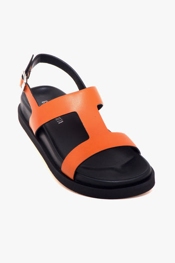 Sandalo basso in pelle a taglio vivo - 4