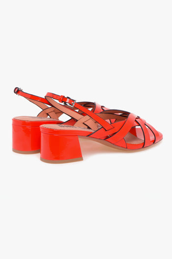 Sandalo in pelle verniciata con tacco 50 mm - 3