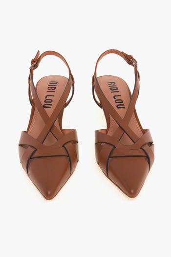 Slingback in pelle con tacco 55 mm - 5