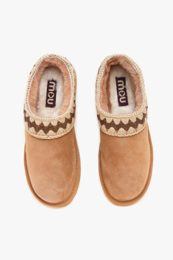 Platform clog in camoscio con ricamo - 5