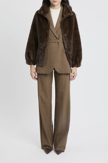 Ecopelliccia corta con cintura removibile - 8