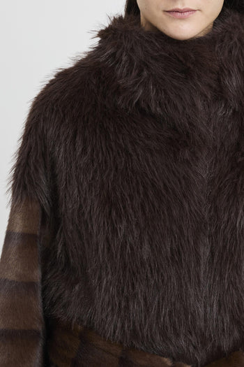 Ecopelliccia corta con cintura removibile - 7