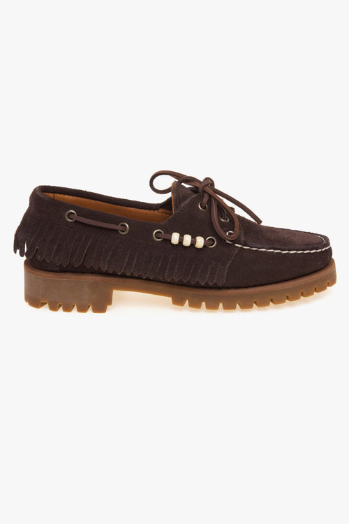 Scarpa Ranger in camoscio con frange