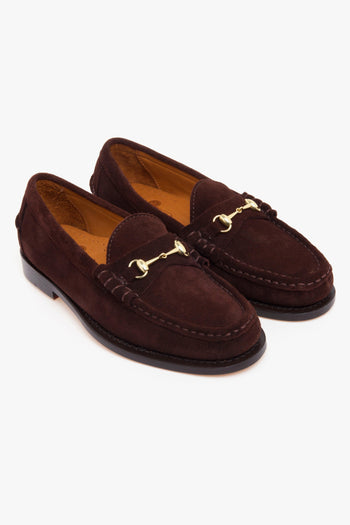 Mocassino Joe Modena in camoscio con morsetto in metallo e suola in cuoio - 2