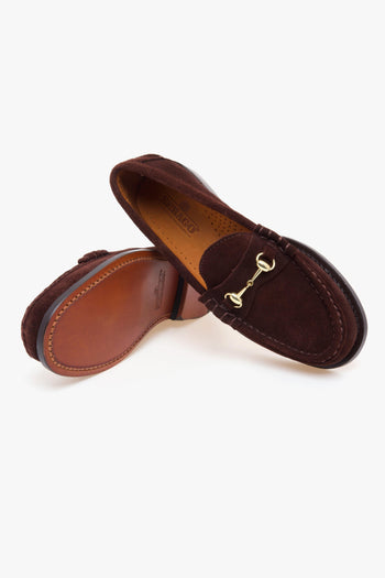 Mocassino Joe Modena in camoscio con morsetto in metallo e suola in cuoio - 4