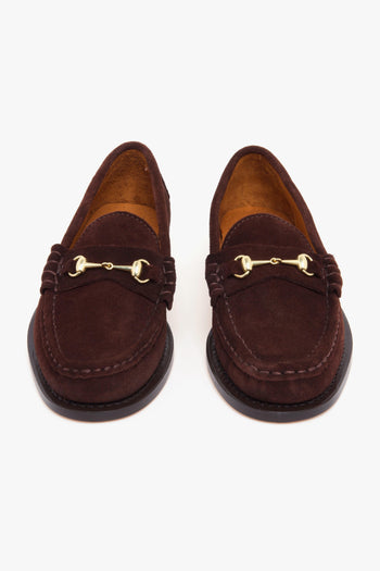Mocassino Joe Modena in camoscio con morsetto in metallo e suola in cuoio - 5