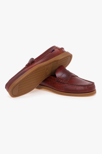 Mocassino da barca Dolphin in pelle cerata con suola in gomma - 4