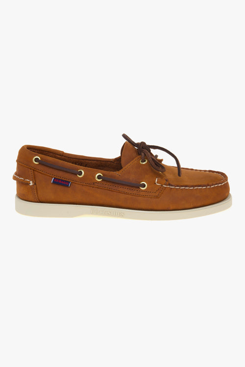 Mocassino da barca Portland Artisan Texas in nabuck anticato con suola in gomma