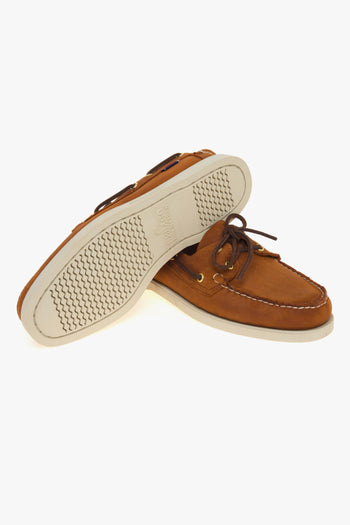 Mocassino da barca Portland Artisan Texas in nabuck anticato con suola in gomma - 4