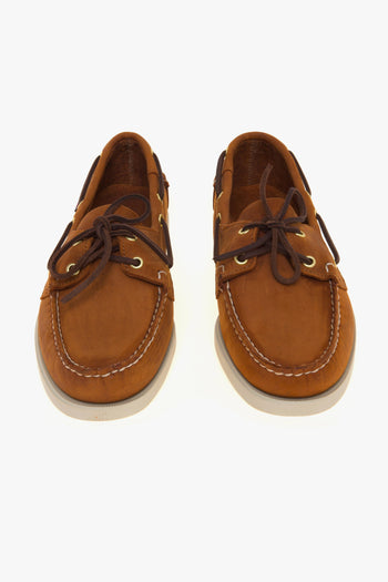 Mocassino da barca Portland Artisan Texas in nabuck anticato con suola in gomma - 5