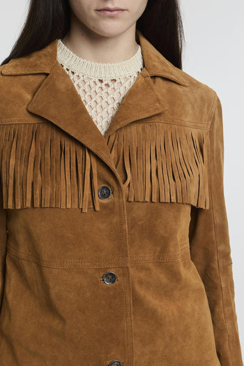 Giubbotto in suede con frange - 6