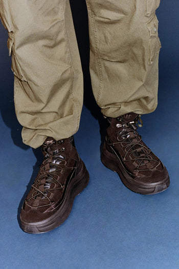 Sneaker MOON247 Xlace Mid in tessuto e camoscio - 5