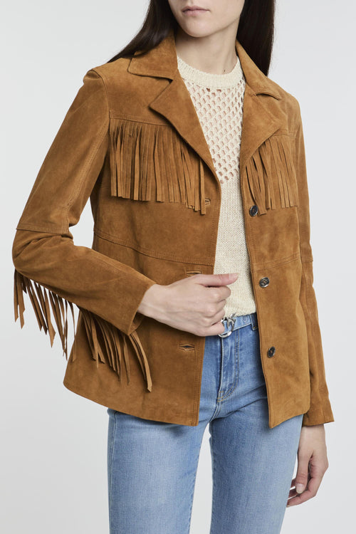 Giubbotto in suede con frange
