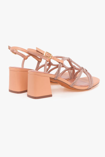 Sandalo in pelle con strass - 3