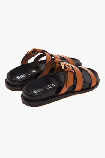 Sandalo flat in pelle con fussbett e tirpla fascia - 3