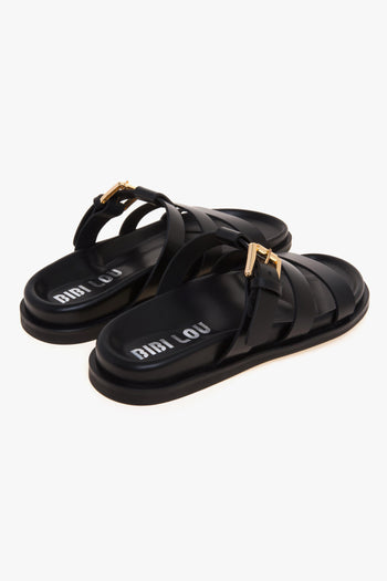 Sandalo flat in pelle con fussbett e tirpla fascia - 3
