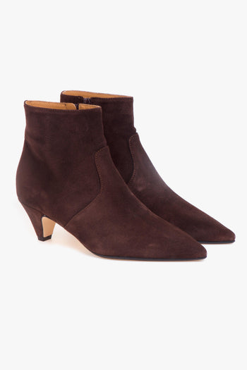 Tronchetto . in camoscio con tacco a cono 50 mm - 2