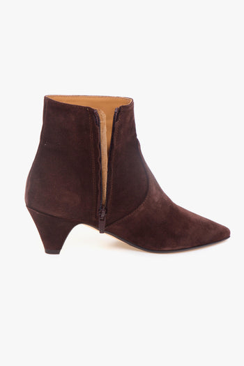 Tronchetto . in camoscio con tacco a cono 50 mm - 4