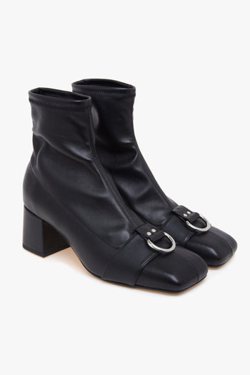 Tronchetto . in pelle con gambale stretch e tacco 55 mm - 2