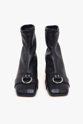 Tronchetto . in pelle con gambale stretch e tacco 55 mm - 5