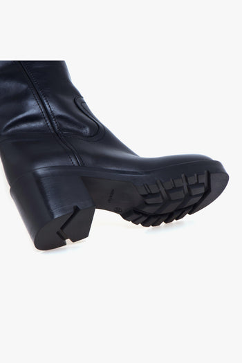 Stivale tubolare in pelle con tacco 60 mm - 4