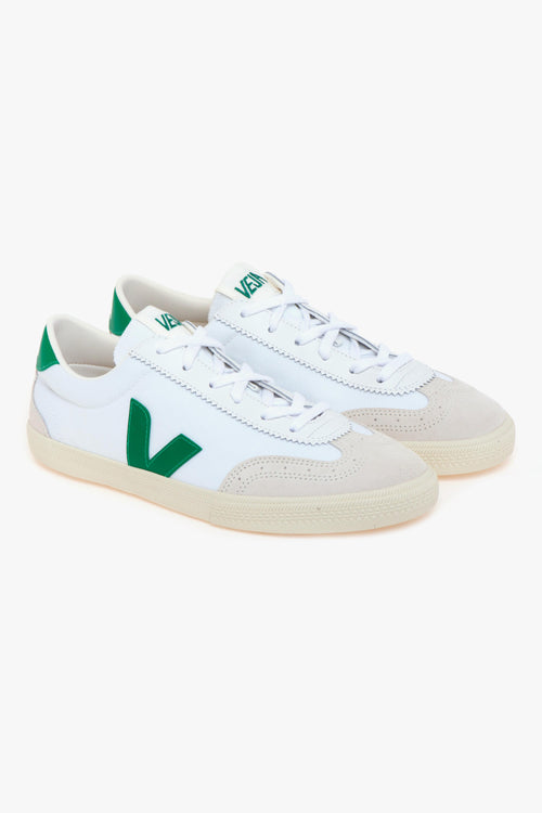 Sneaker retro-volley in canvas e camoscio - 2