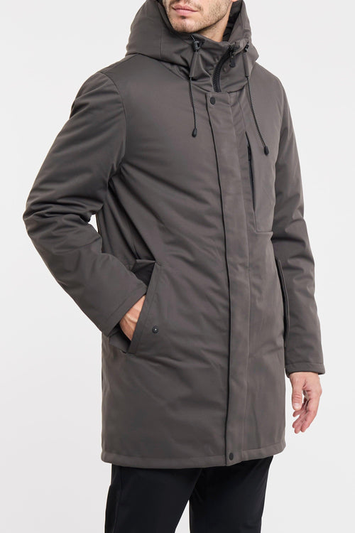 Parka in tessuto tecnico con collo Japan ed imbottitura primaloft