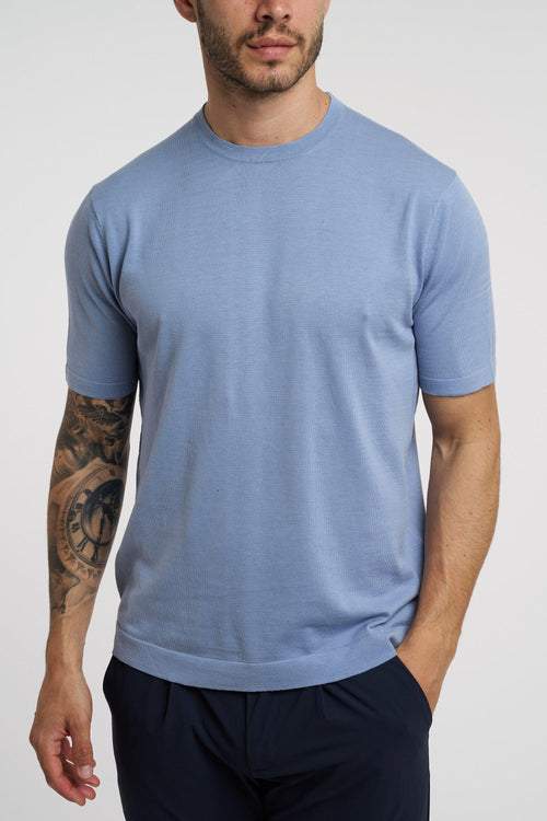 T-shirt in filato misto cotone,lino e seta