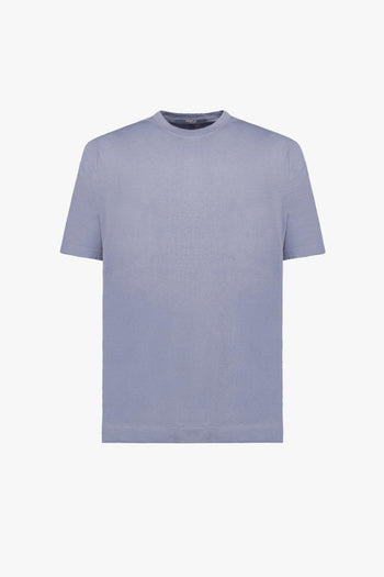 T-shirt in filato misto cotone,lino e seta - 7