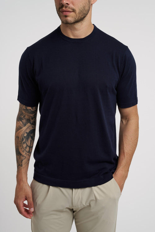 T-shirt in filato misto cotone,lino e seta