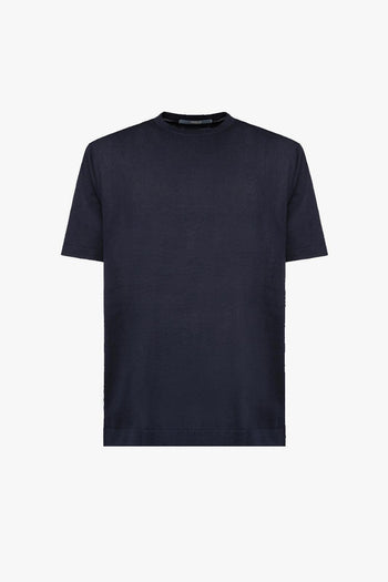 T-shirt in filato misto cotone,lino e seta - 8