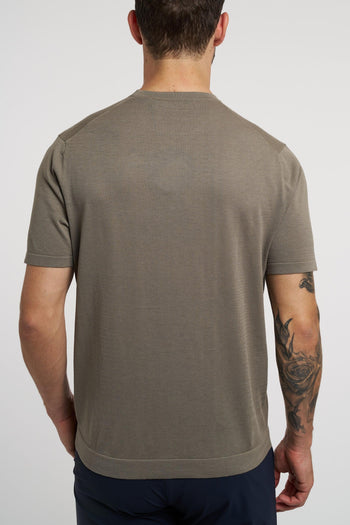 T-shirt in filato misto cotone,lino e seta - 4