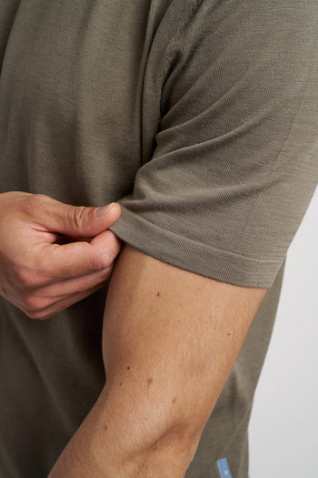 T-shirt in filato misto cotone,lino e seta - 5