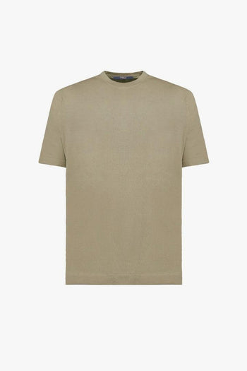 T-shirt in filato misto cotone,lino e seta - 7